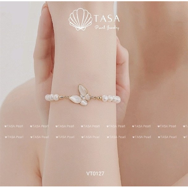 VÒNG TAY NGOC TRAI NƯỚC NGỌT - GOLDEN FLUTTER - VT0135