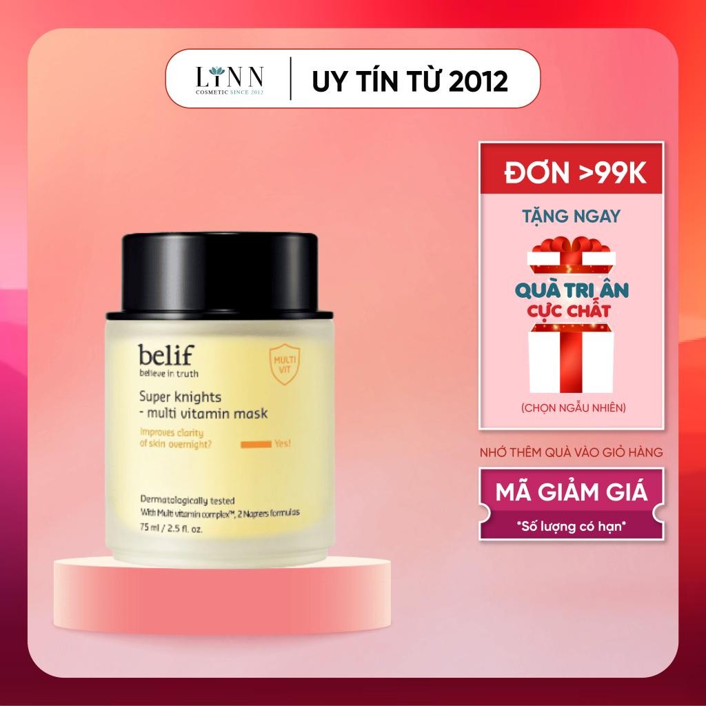 Mặt nạ ngủ Belif dưỡng sáng da chuyên sâu - belif Super Knights Multi Vitamin Mask 75ml chính hãng