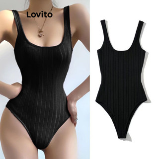  Áo liền quần Lovito cơ bản màu trơn phong cách thường ngày cho nữ LNE55165 