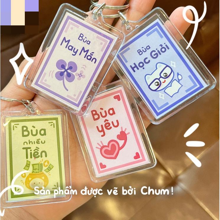 Siêu rẻ Móc khoá vô tri cho người vô tri - móc khoá cầu may, tài lộc, tình yêu, cầu bình an nlp có lớp seal trong