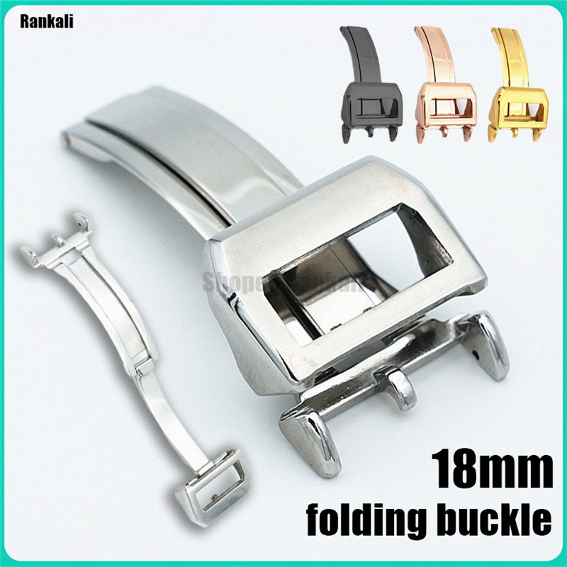 Khóa gấp 18mm Khóa đồng hồ bằng thép không gỉ Khóa cho IWC Khóa triển khai kim loại Khóa bướm Phụ ki