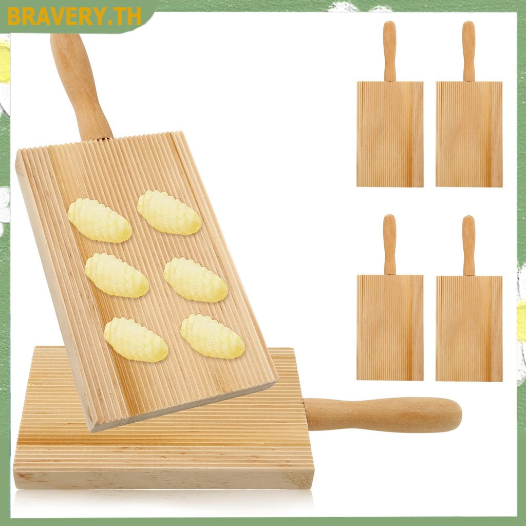 6 Chiếc Cavatelli Pasta Bảng Gỗ Gnocchi Miếng Lót Có Họa Tiết Ridged Gnocchi Cán Có Tay Cầm Cho Maca