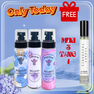   Mua 3 tặng 1   bodymist xịt thơm toàn thân samvibabi lưu hương 6-8h mùi hương nhẹ nhàng dành cho học sinh sinh viên 