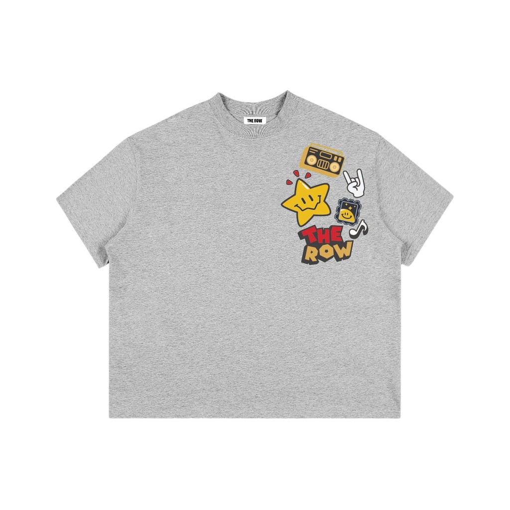 Áo Thun Boxy Local Brand THEROW Tay Ngắn Cotton 250gsm "HÌNH STICKER" Áo Phông Forrm Rộng Mùa Hè Kiểu Đẹp Unisex Nam Nữ | BigBuy360 - bigbuy360.vn