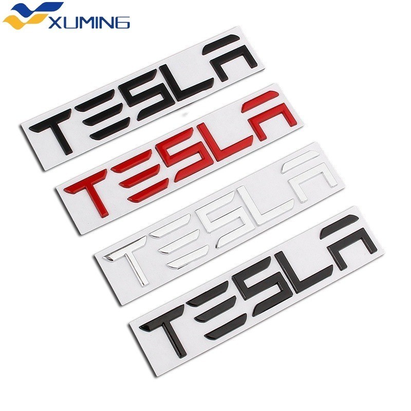 1 Kim Loại Thích Hợp Cho Tesla MODEL 3 Y S X Tesla Biểu Tượng Đuôi Xe Ô Tô Nhãn Tesla Logo