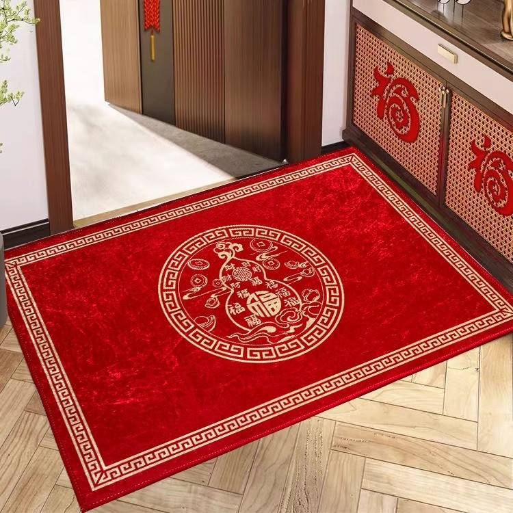 Phong Cách Trung Hoa Lối Vào Thảm Cửa Fuzi Lối Vào Chống Trơn Trượt Chân Bầu Cửa May Mắn Thảm May Mắ