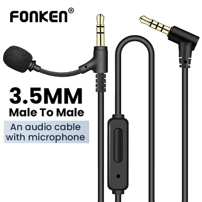 Cáp âm thanh giắc cắm Fonken 3,5 mm có đầu micrô sang cáp Aux âm thanh nam 3,5 mm Type-C