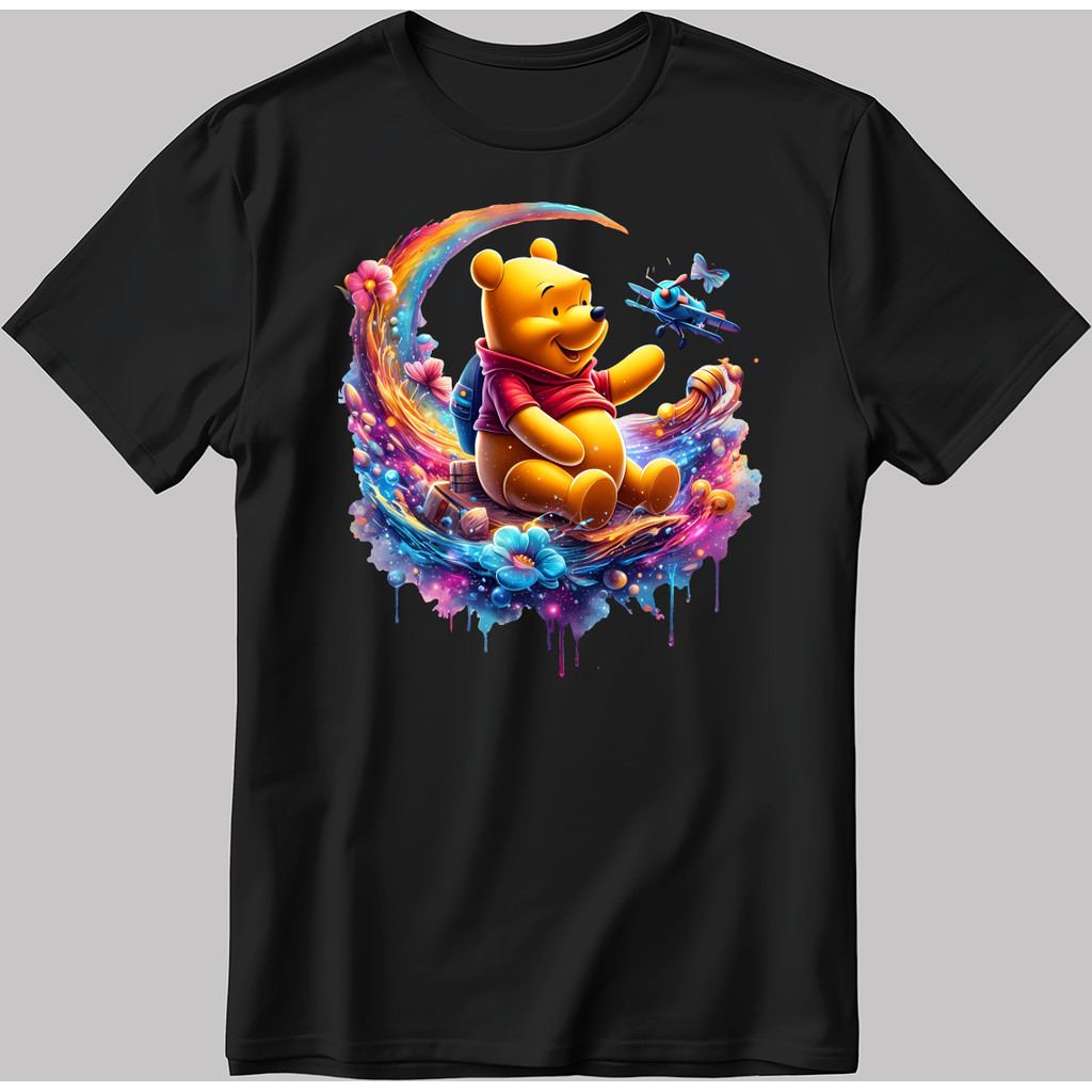 Nhân vật gấu Winnie The Pooh Tay ngắn màu trắng-Đen Nam / C520