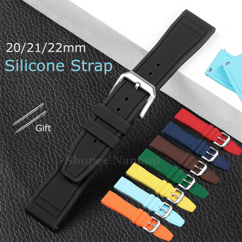 Dây đeo đồng hồ cao su silicon mềm đầy màu sắc 20mm 21mm 22mm Dây đeo đồng hồ thể thao phát hành nha
