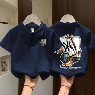 [Áo sơ mi Polo bé trai] (9-35kg) Áo thun ngắn tay cổ hợp thời trang mùa hè Áo thoáng khí cho trẻ em Trang phục thường ngày mát mẻ