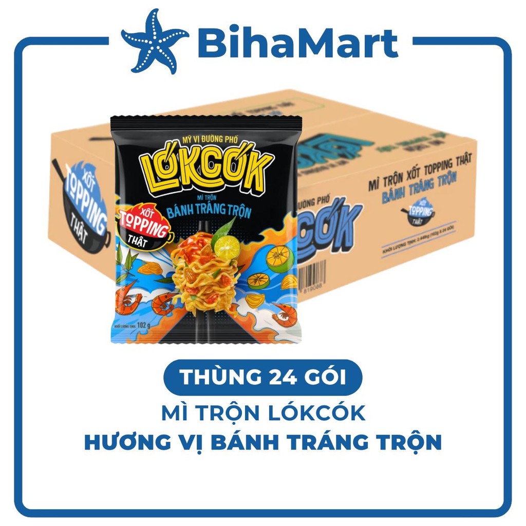 [THÙNG 24 GÓI] - WORLD SPICE - Mì trộn LókCók hương vị Bánh tráng trộn, Mì trộn bánh tráng trộn LokC