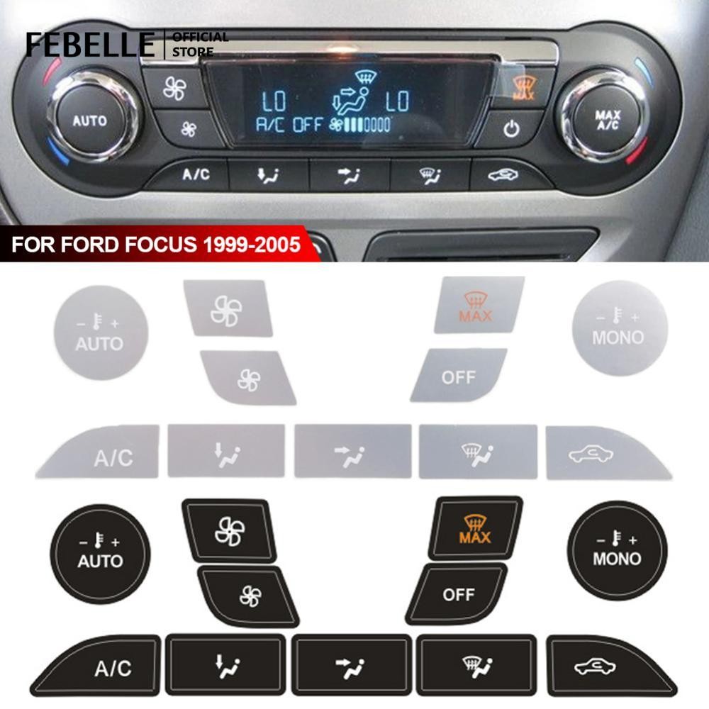 Bảng điều khiển không khí ô tô Vinyl Đề can sửa chữa khí hậu Bạc cho Ford Focus Nút Sticker cho Ford