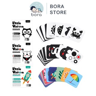 Thẻ học kích thích thị giác cho trẻ sơ sinh Little vision Lalala baby bộ 20 flashcard thông minh cho bé từ 0-3 tuổi 