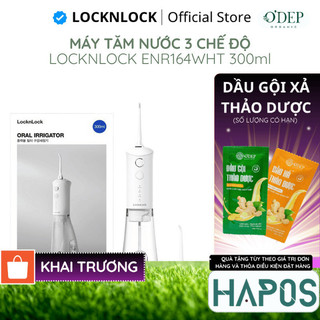 Máy Tăm Nước LocknLock ENR164WHT 300ml, Hàng Chính Hãng, 3 Chế Độ, Chống Nước IPX7 - HAPOS HSA