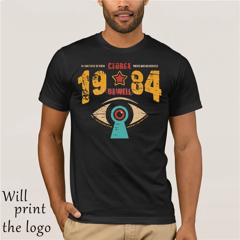 Áo thun ngộ nghĩnh trên Nine Eighty Four 1984 áo thun nam George Orwell Dystopian