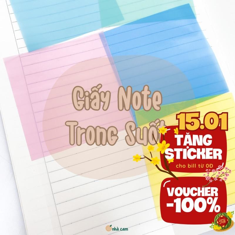 Giấy Note Copy Trong Suốt Nhà Cam