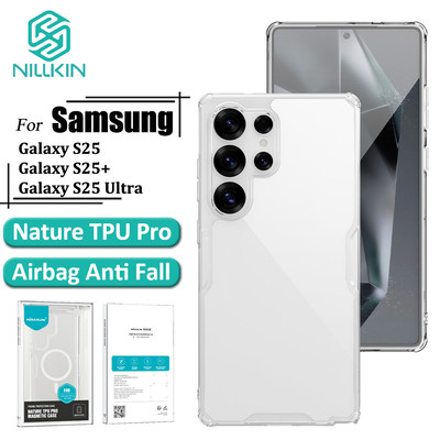 Nillkin Nature Pro Dành Cho Samsung Galaxy S25 Ultra S25 Ốp điện thoại TPU Mềm Sang Trọng Trong Suốt Túi Khí Chống Sốc Mặt Sau