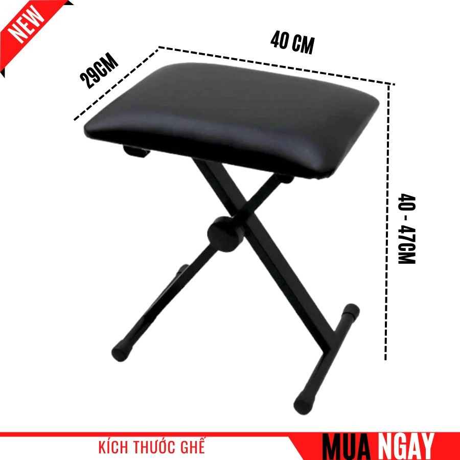 Ghế đàn piano chữ X, ghế chơi Organ nâng hạ chiều cao chịu tải 100kg cao cấp B20 20 b20