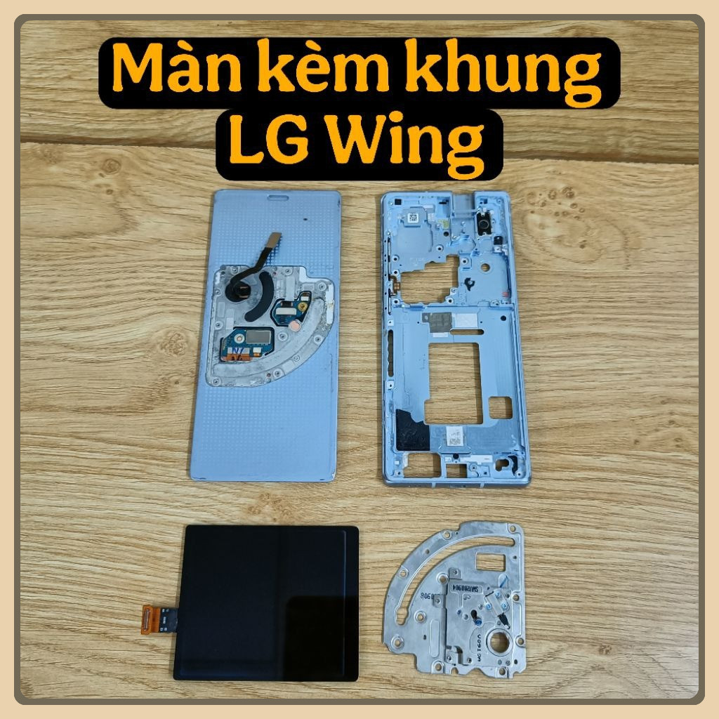 KHUNG XƯƠNG ZIN HÃNG LG Wing, màn liền khung LG Wing tháo máy, khung còn rất đẹp, không có nút