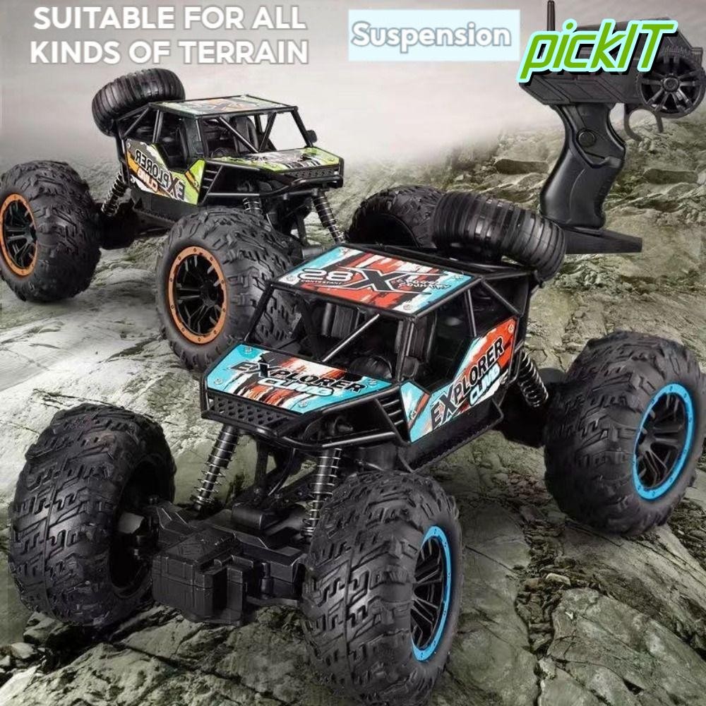 Xe RC hợp kim PICKIT 2.4G, Ô tô đua xe điều khiển từ xa bằng nhựa hợp kim xanh, -Road Electric Four-