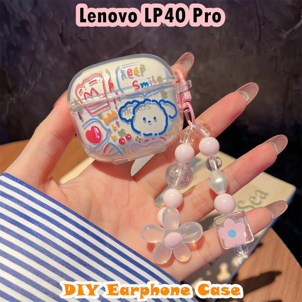 [Còn hàng] Dành cho Vỏ Lenovo LP40 Pro Vỏ tai nghe silicon mềm DIY Phim hoạt hình mát mẻ