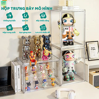 Acrylic Hộp Mica Hộp Nhựa Trong Suốt Hộp Đựng Giày Túi Xách Mỹ Phẩm Hộp Trưng Bày Mô Hình Búp Bê