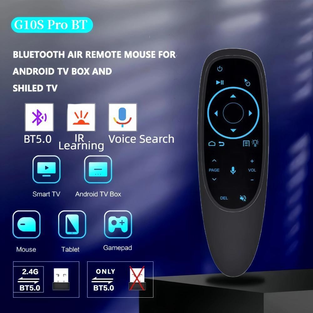 G10S Pro BT Air Mouse 2.4G Con quay hồi chuyển không dây Điều khiển từ xa thông minh với giọng nói I