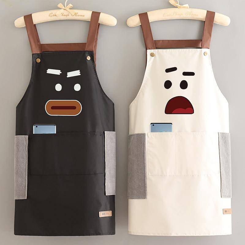 【Ready Stock】 Kitchen Cooking Apron Cartoon Japanese Restaurant Catering Work Printing Waterproof Fu