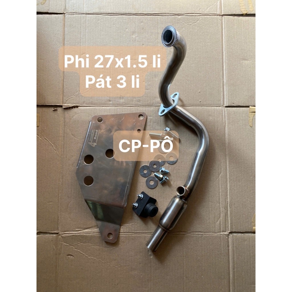 ⚡️FREESHIP⚡️  Bộ pát & Cổ gắn lon Pô 4road inox 304 cho SH Ý / Dylan