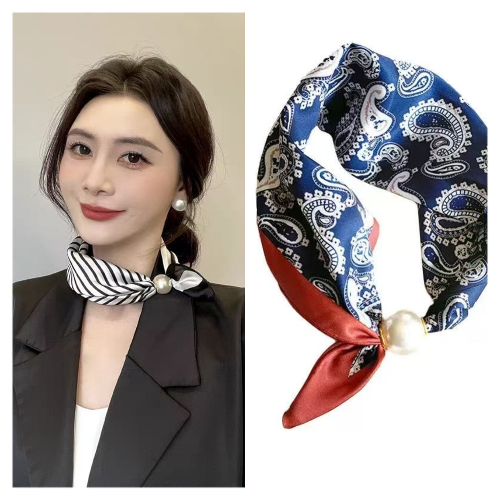 Ngọc Trai Khăn Quấn Cổ Thời Trang Mùa Hè Cho Nữ Ghép Đôi Với Áo Sơ Mi