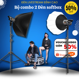  COMBO Tất cả Bộ Đèn Studio Chụp Ảnh Softbox Hình Cầu - Quay Phim - Livestream - Siêu Sáng - DOCLA CASE 