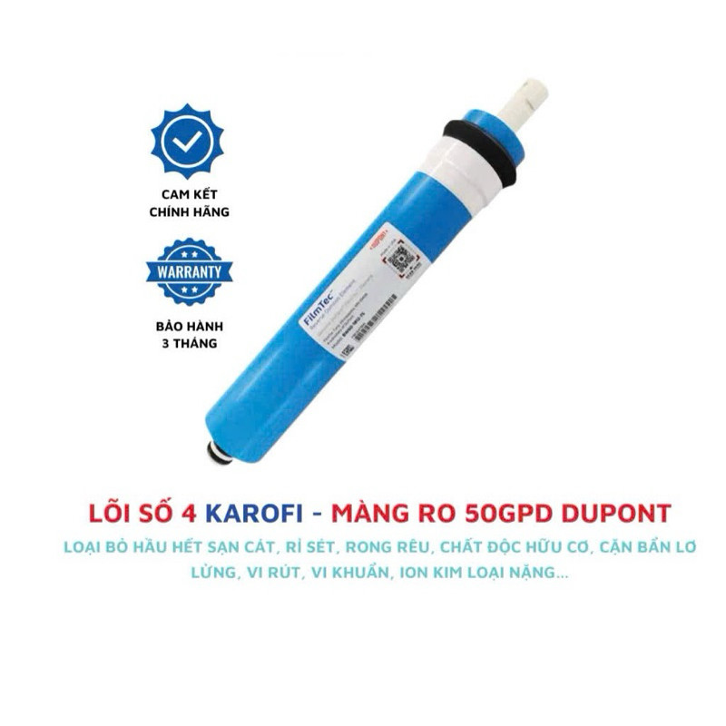 Màng RO Karofi - Lõi số 4 - Màng RO 50GPD Karofi (Hàng có tem bảo hành Karofi)