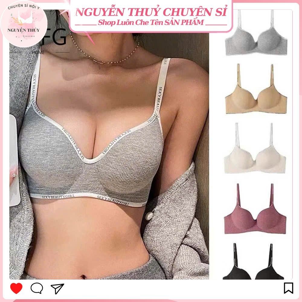 (Hàng Hót 2025) Combo 4 Áo Lót Nữ Nâng Đẩy Vòng 1 Su Phối Cotton Mút Dày 3,5cm Không Gọng Viền Chữ SexyBeautyGirl - T888