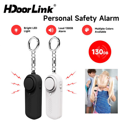 HdoorLink 130db Bảo Vệ Cảnh Báo An Ninh Cá Nhân Báo Động Chiếu Sáng Dạ Quang Cho Nữ Trẻ Em Trưởng Thành Cô Gái Báo Động Khẩn Cấp