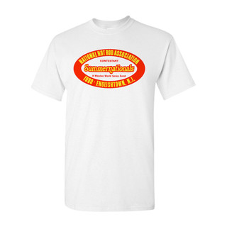 Áo thun nam Hot Rod 100% Cotton Nhra Summer Nationals 1980 Drag Race Racing