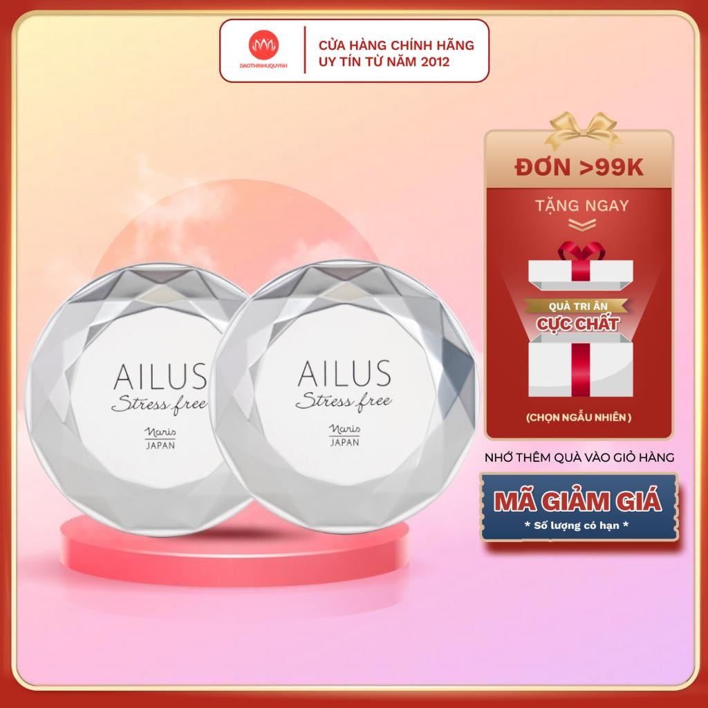 Phấn phủ Naris Ailus Stress Free Face Powder Light Beige - Natural Beige 12g - phấn phủ kiềm dầu
