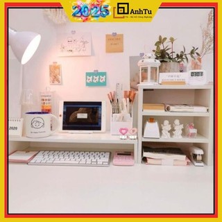   FREESHIP  COMBO kệ máy tính và kệ sách 3 tầng chất gỗ MDF ván dày 12mm 