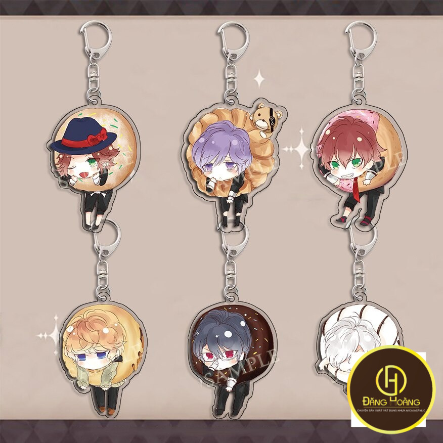 Móc khoá Anime Diabolik Lovers Komori Yui Sakamaki Ayato Kanato Raito Shu Reiji Subaru Phụ Kiện Tran