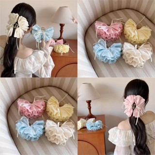 Ahellogirl Ren Váy Viền Lấy Kẹp Cho Nữ 2025 Ruy Băng Mới Cá Mập Kẹp Phụ Kiện Tóc