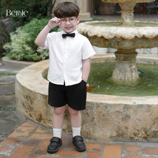 Bộ công tử kèm nơ cho bé trai áo sơ mi trắng quần âu thôi nôi sinh nhật đám cưới 1-7 tuổi H0525B34