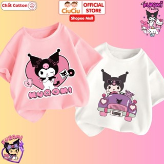 Áo thun cộc tay cho bé gái CIUCIU BABY áo phông cho bé hình Kuromi chất cotton mềm co dãn 4 chiều