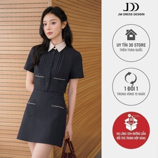 Set Áo cổ đức dâng croptop 2 túi ốp 2T09.2503K, Chân váy chữ A 2 túi ốp 4S11.2503K, bộ đồ công sở tiểu thư thanh lịch JM