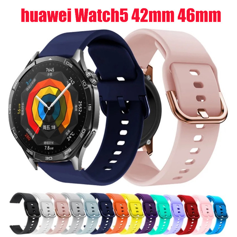 Dây đeo đồng hồ silicon cho Huawei Watch 5 46mm Watch5 42mm Vòng đeo tay thể thao thay thế