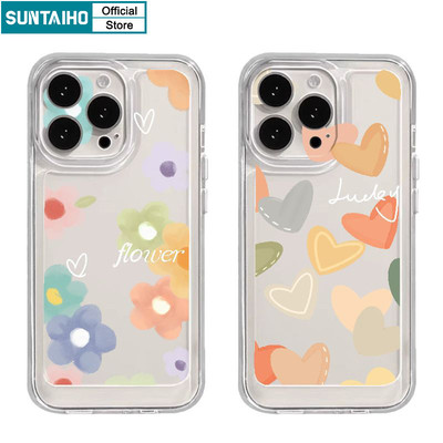 Suntaiho Vỏ Đẹp Họa Tiết Hoa Ốp lưng Iphone 16 15 14 13 12 11 Pro Max IP 7 8 Plus Iphon X Xs XR Xs Max TPU Mềm Cao Cấp Chống Sốc Ốp Lưng