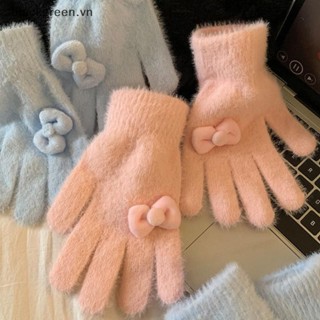 Bgree 1 Đôi Găng Tay Dày Ấm Áp Mùa Đông Dành Cho Nữ Bé Gái Găng Tay Màu Trơn Dễ Thương Găng Tay Nơ Ngọt Ngào Găng Tay Đi Xe Đạp Học Sinh Quà Tặng.