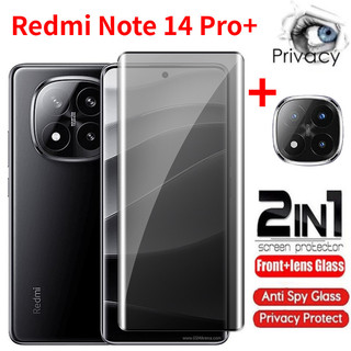 Miếng dán bảo vệ màn hình chống gián điệp cho Redmi Note 14 Pro + Redmi Note 14 Pro 14Pro + 14Pro Note14Pro + Note14Pro 4G 5G 2025 Phim ống kính máy ảnh bằng kính cường lực cong toàn diện 