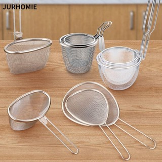 Jurhomie Máy Lọc Thực Phẩm, Dụng Cụ Nấu Ăn Thìa Lưới Thép Không Gỉ 304, Rau Tay Cầm Dài Sàng Bạc Chiên Giỏ Lọc Đồ Dùng Nhà Bếp