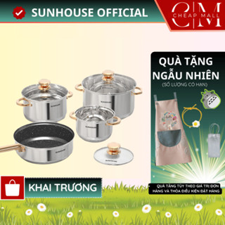 Bộ nồi kèm chảo inox 5 đáy Sunhouse SHG789 hàng chính hãng - CHEAPMALL SUNHOUSE