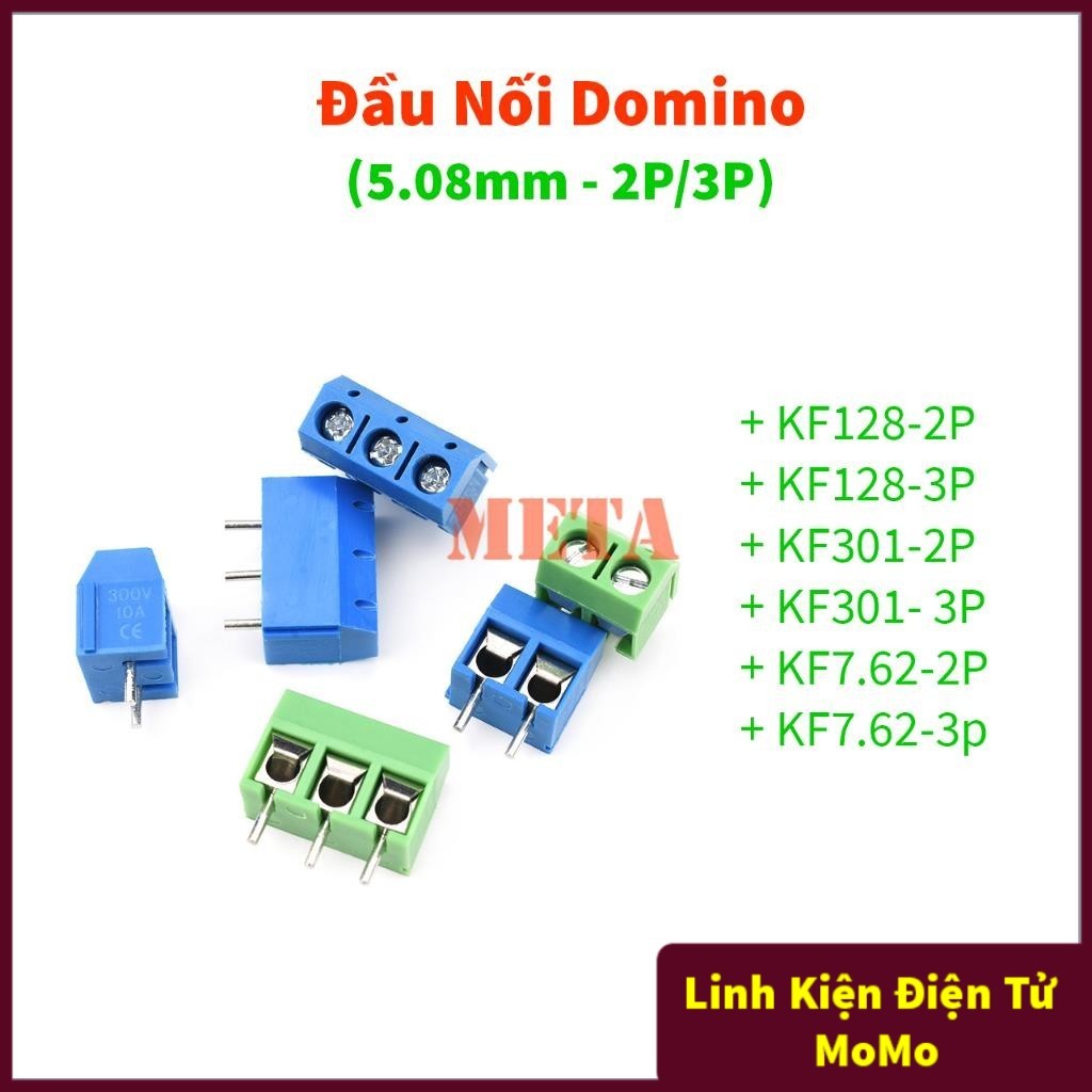 [Túi 5 Cái] Đầu Nối Domino KF128-2P/3P KF301-2P/3P KF7.62-2P/3P - Khoảng Cách Chân 5.08mm - Cầu Đấu 