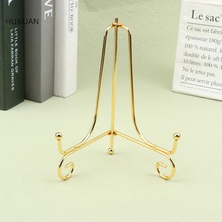 Huxuan Vàng Sắt Hiển Thị Đứng Thủ Công Giá Đỡ Sách Ảnh Bệ Bát Đĩa Khung Hình Tấm Giá Easel Lưu Trữ Trang Trí RFT
